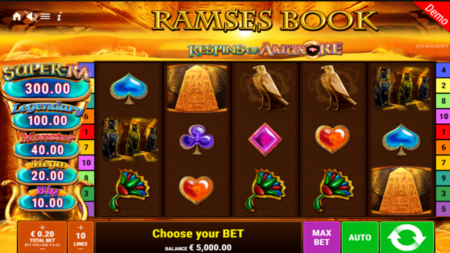 Ramses Book Respins Of Amun Re Slot - bwin