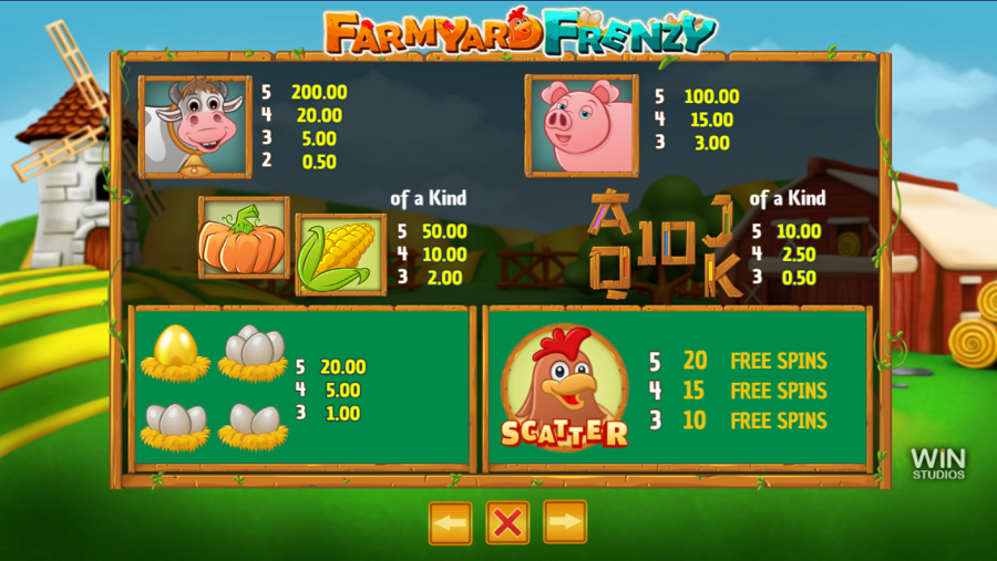 Farmyard Frenzy Feature Symbols - bwin
