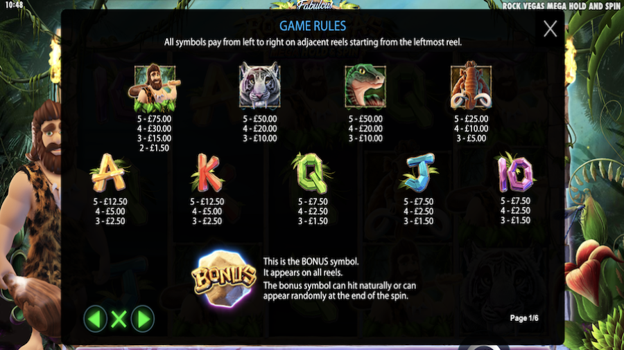 Rock Vegas Mega Hold And Spin Featured Symbols - bwin