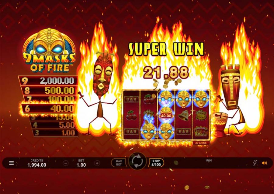 9 Masks Of Fire Big Win - bwin